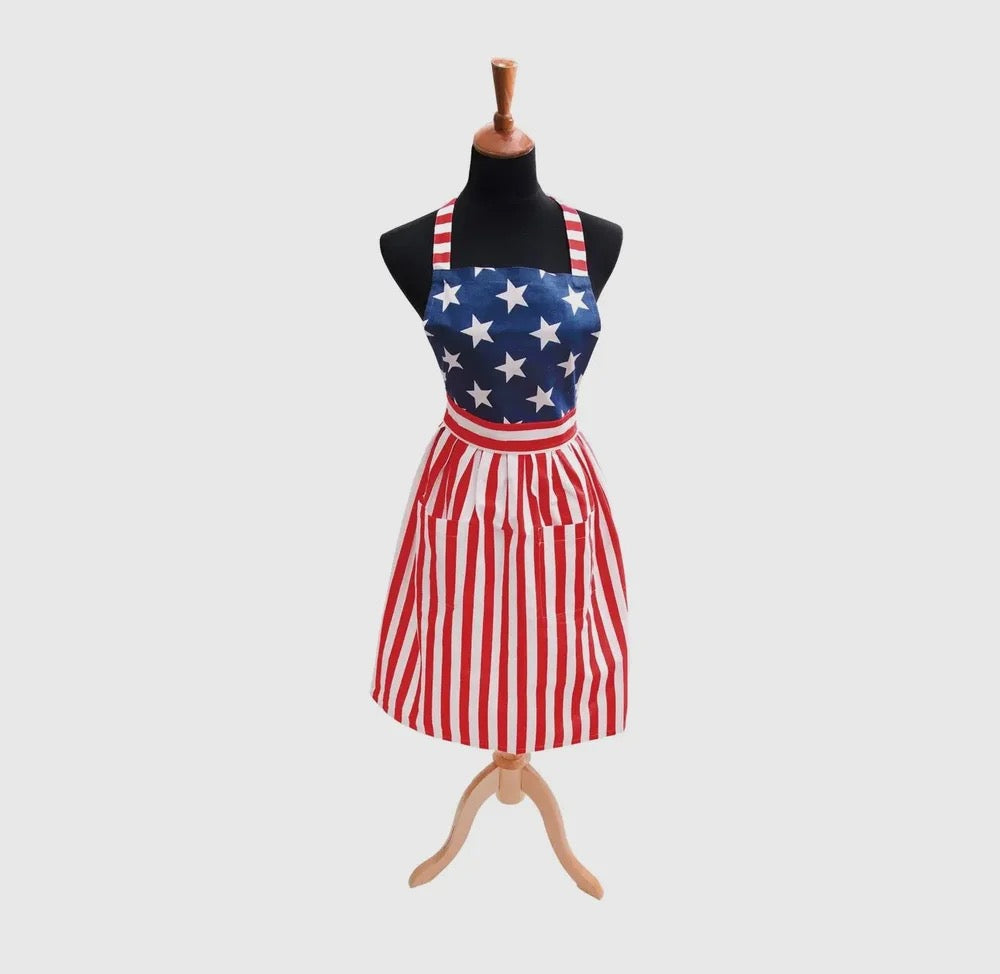 Patriotic Stars and Stripes Women's Apron