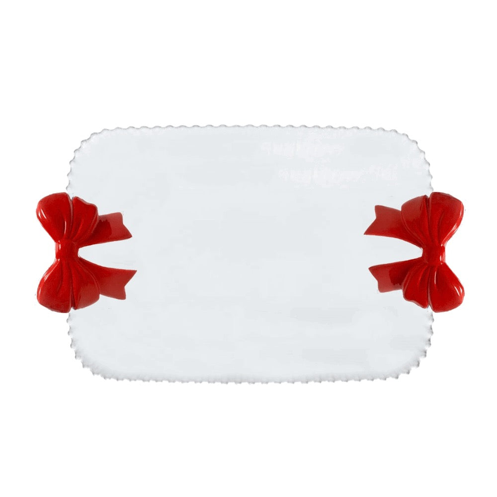 Mary Square Platter Bow Large